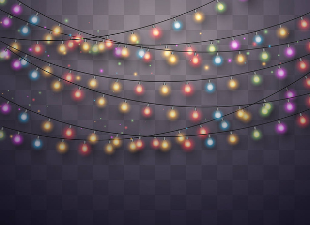 Χριστούγεννα φώτα λαμπτήρας - Διάνυσμα, εικόνα