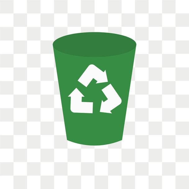 Recycle bin vector icon isolated on transparent background, Recy - Vector, Image