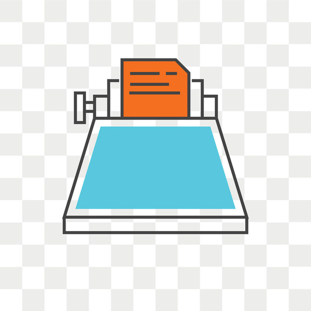 Icono de vector de máquina de escribir aislado sobre fondo transparente, Typew
 - Vector, imagen