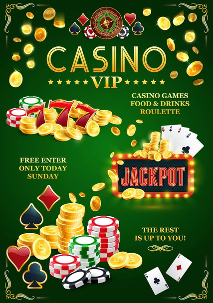 VIP casino jackpot póster juego en línea club
 - Vector, imagen