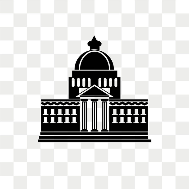 White house vector icon isolated on transparent background, Whit - Vector, Image
