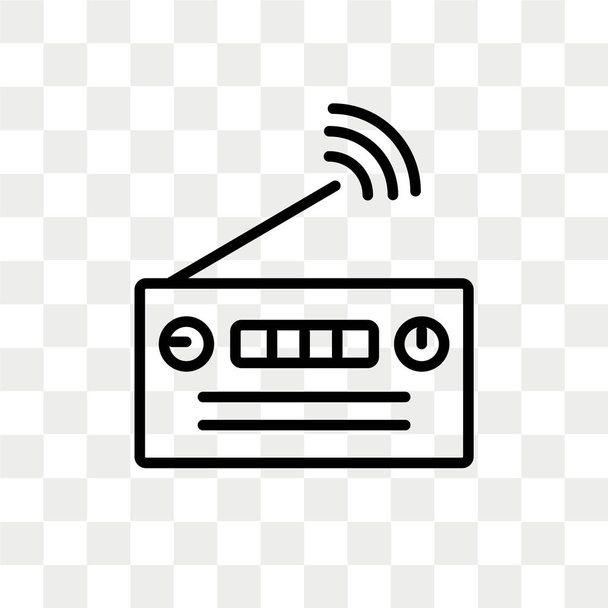 Radio with Antenna vector icon isolated on transparent background, Radio with Antenna logo design - Vector, Image