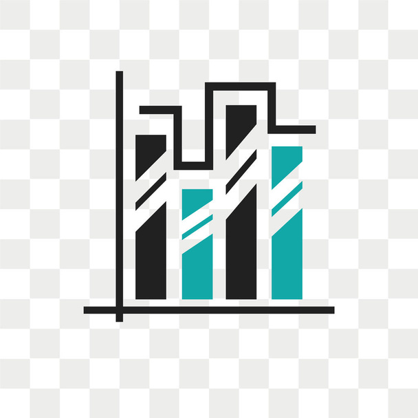 Data analytics dual bars graphic vector icon isolated on transpa - Vector, Image