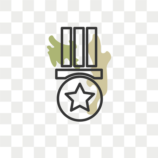 Значок вектора медали изолирован на прозрачном фоне, логотип медали
 - Вектор,изображение