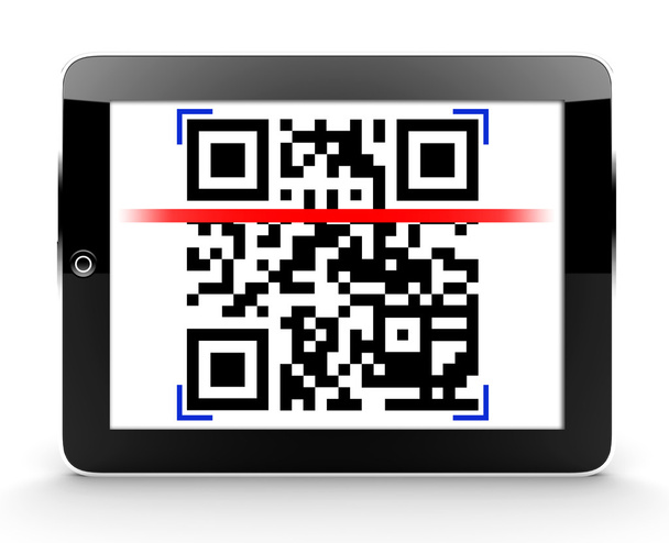 Tablet scanning a code - Photo, Image