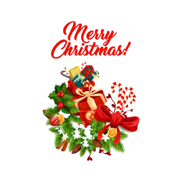 Merry Christmas decoration vector icon - Vector, Image