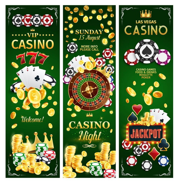 Casino juegos de azar en línea jackpots banners
 - Vector, imagen