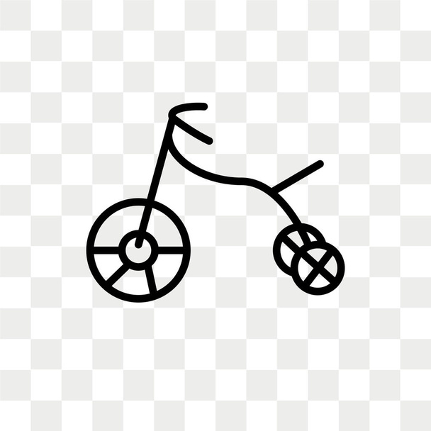 Pictogram van de vector van driewieler geïsoleerd op transparante achtergrond, driewieler logo ontwerp - Vector, afbeelding