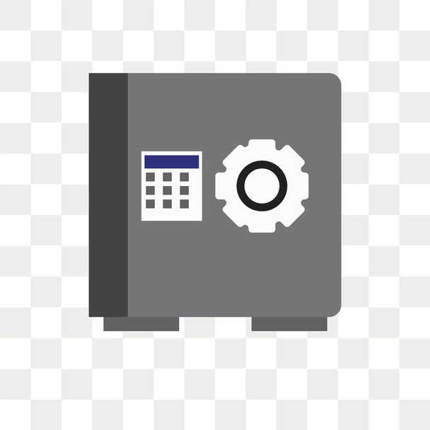 Icono de vector de caja fuerte aislado sobre fondo transparente, Caja de seguridad
  - Vector, imagen