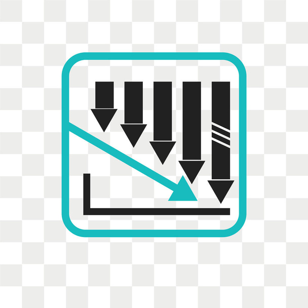 Decreasing stocks bars graphic vector icon isolated on transpare - Vector, Image