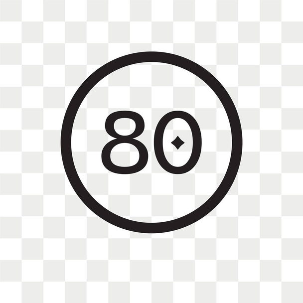 80 ograniczenie prędkości wektor ikona na białym tle na przezroczystym tle, 8 - Wektor, obraz