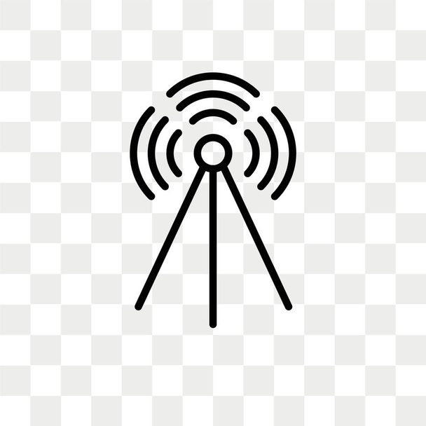 Parabolický misky a vektorové ikonu izolované na průhledné pozadí, parabolické antény a logo design - Vektor, obrázek