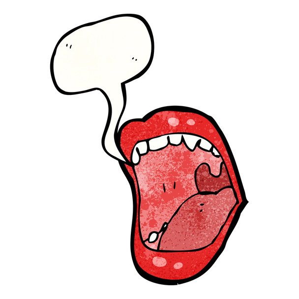Shouting mouth with red lipstick - Vector, Image