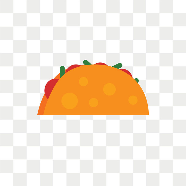 Saydam arka plan üzerinde Taco logosu d izole taco vektör simgesi - Vektör, Görsel