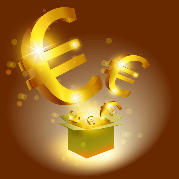 Euro işaretler kutusu - Vektör, Görsel
