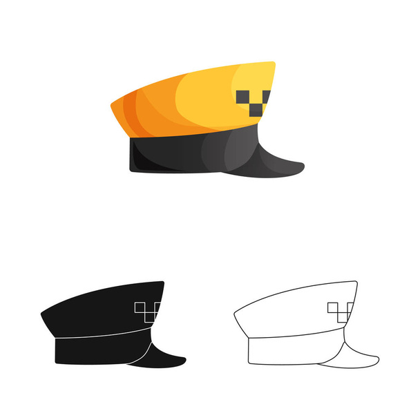 Vector illustration of headgear and cap icon. Collection of headgear and accessory stock vector illustration. - Vetor, Imagem