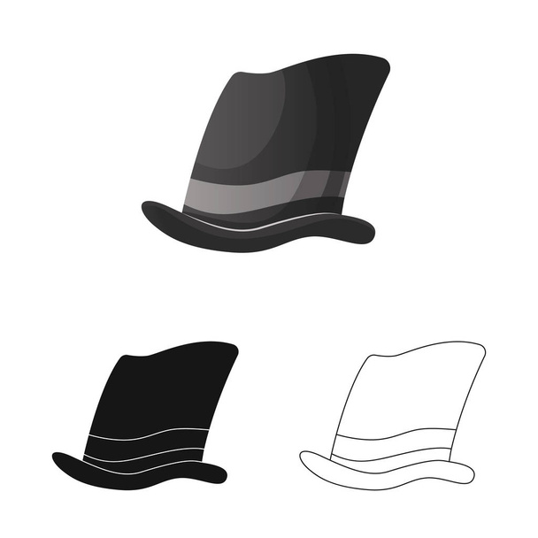 Vector illustration of headgear and cap sign. Set of headgear and accessory stock symbol for web. - Vektor, obrázek