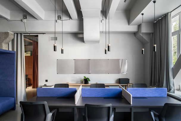 Stylish office in loft style with gray walls - Fotó, kép