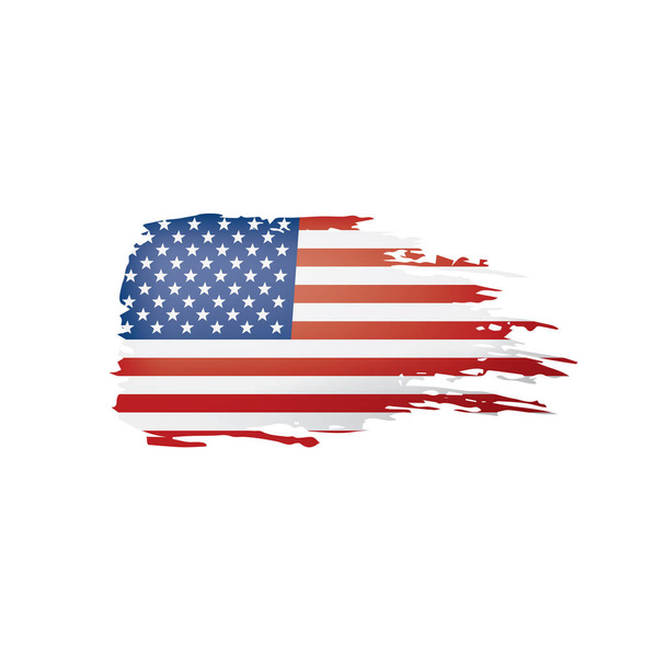 アメリカ国旗白い背景のベクトルイラスト - ベクター画像