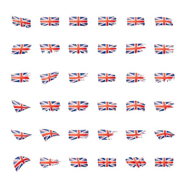 Egyesült Királyság zászló, vektor illusztráció fehér alapon - Vektor, kép