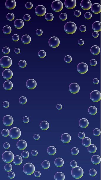 ubble with Hologram Reflection. Set of Realistic Water or Soap Bubbles for Your Design. - Vektör, Görsel