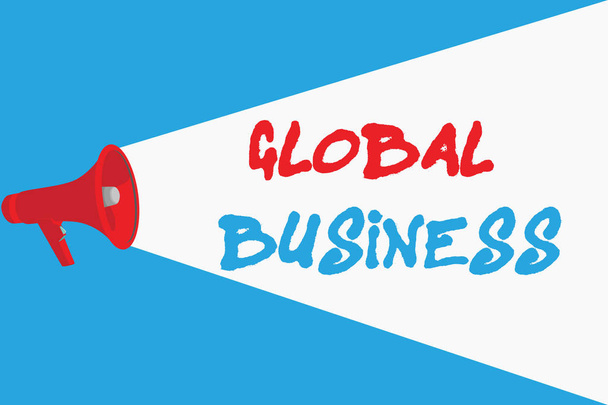 Szóírás szöveg Global Business. Üzleti koncepció a kereskedelem és az üzleti rendszer számára egy vállalat világszerte - Fotó, kép