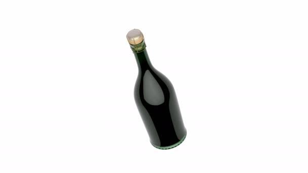 Champagne bottle on white background - Кадры, видео