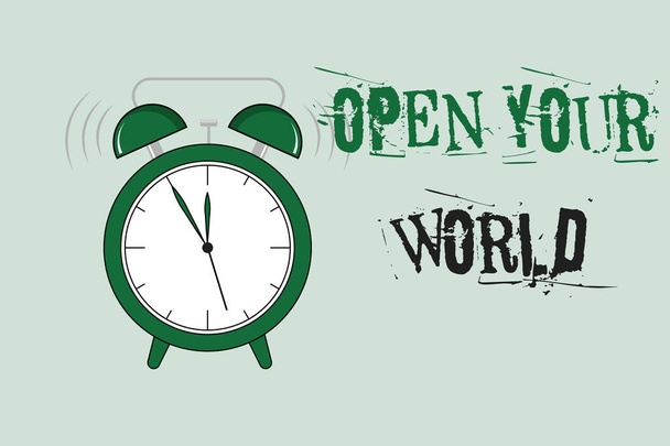 Word pisanie tekstu Open Your World. Koncepcja biznesowa dla Broaden swój umysł i mentalność od wszelkich negatywów - Zdjęcie, obraz