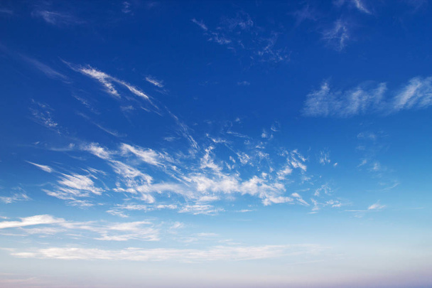 Clouds on blue sky. Summertime beatiful sky background. - Photo, Image