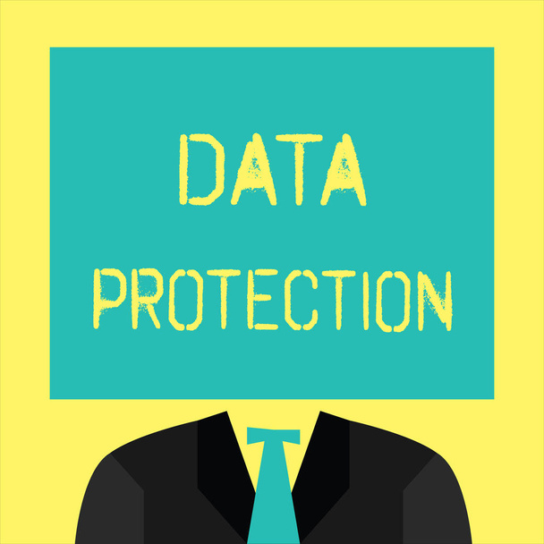 Text sign showing Data Protection. Conceptual photo Protect IP addresses and personal data from harmful software - Photo, Image