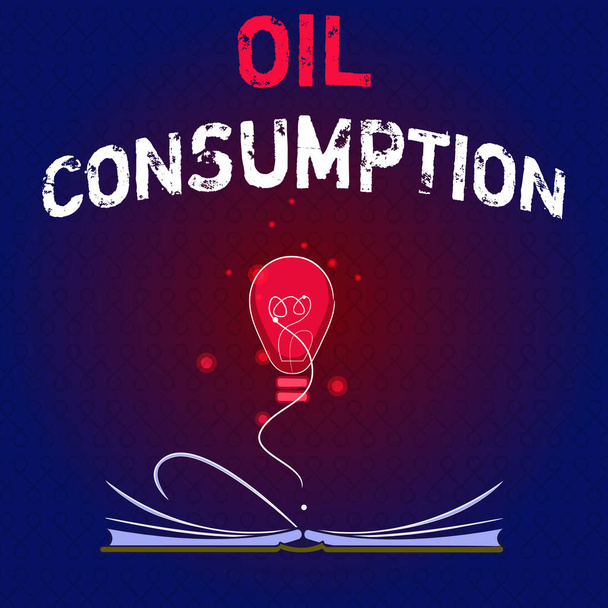 Notiz über den Ölverbrauch. Business-Foto, das diesen Eintrag zeigt, ist der gesamte Ölverbrauch in Barrel pro Tag - Foto, Bild