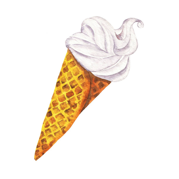 Delicious ice cream on white background - Photo, Image