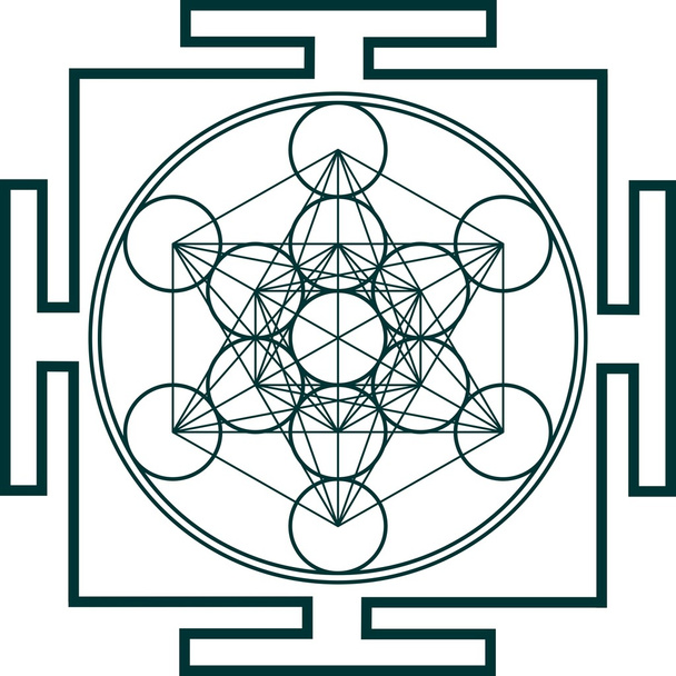 Metatronikuutio - pyhä geometria - elämän kukka
 - Vektori, kuva