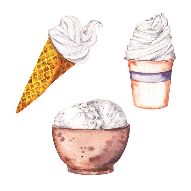 Delicious ice cream on white background - Фото, зображення