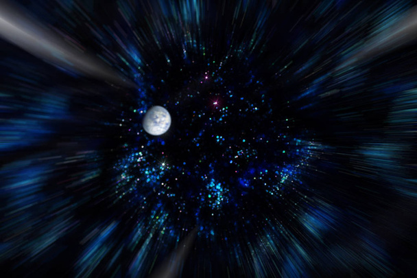 Kosmos heelal met sterren nevels en planeet - Foto, afbeelding