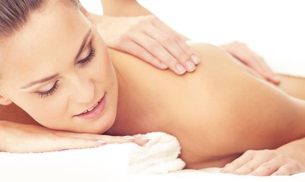 Healthy and Beautiful Woman in Spa. Recreation, Energy, Health, Massage and Healing Concept. - Фото, зображення