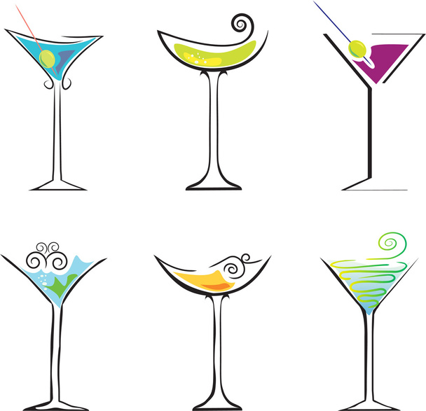Cocktails - Wektor, obraz