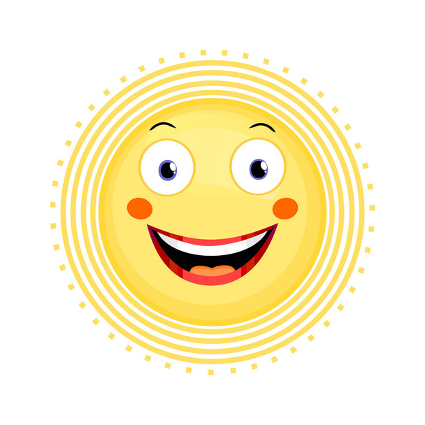 sun with happy face vector emotion icon  - Vector, Image