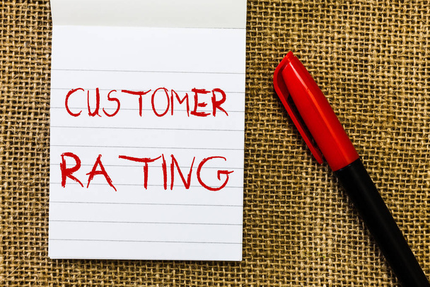 Tekst pisma Customer Rating. Koncepcja oznacza Każdy punkt klientów zwiększa doświadczenie - Zdjęcie, obraz
