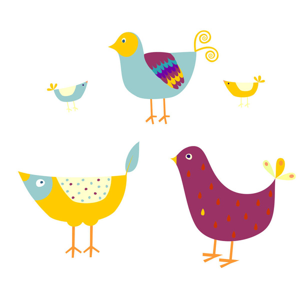 colorful birds seamless vector pattern - Vector, afbeelding