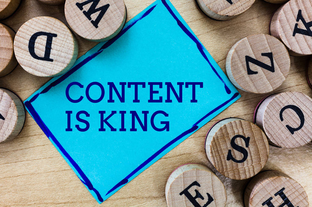 テキスト コンテンツは王様の書き込みの単語。コンテンツのビジネス コンセプトは、今日のマーケティング戦略部 - 写真・画像