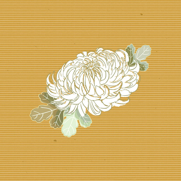 seamless vector pattern with white chrysanthemum flower - Vektör, Görsel