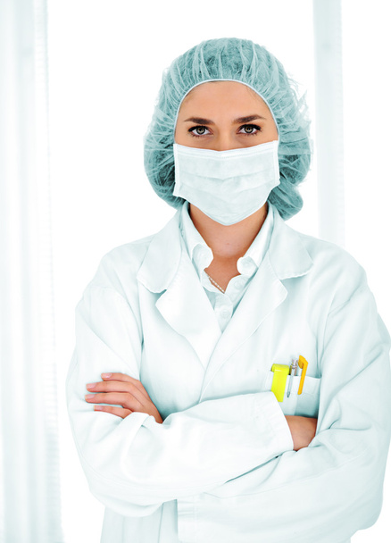 Female doctor with mask at hospital - Фото, изображение
