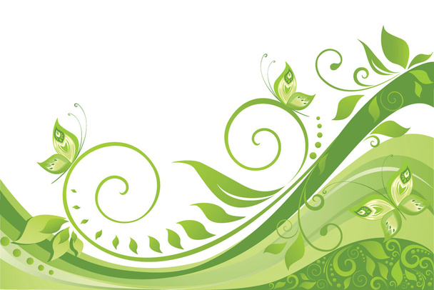 Green spring background - Vector, imagen