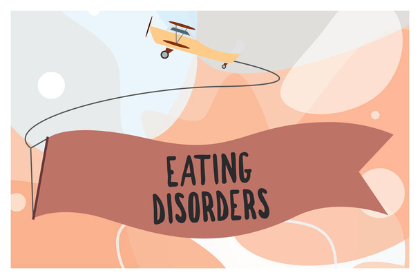 食事障害を示す概念的な手書き。ビジネス写真テキスト心理的な異常な食品習慣のいずれかの範囲 - 写真・画像