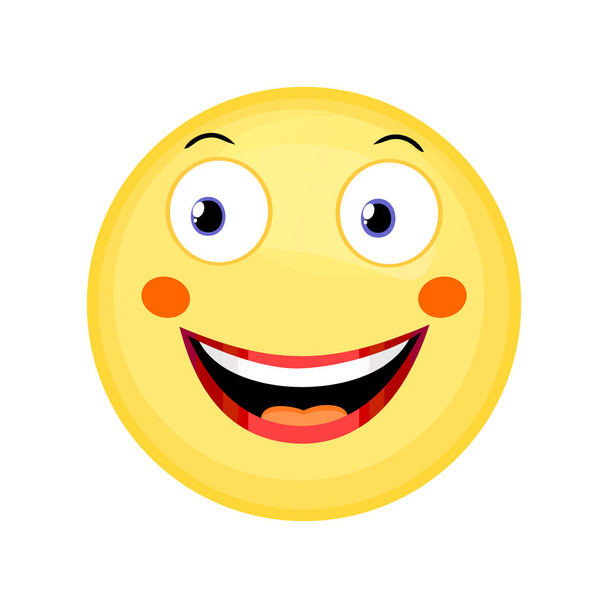 twarz postać kreskówki żółty z czerwonymi policzkami, uśmiechając się ikona - Wektor, obraz