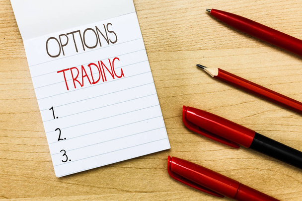 Käsitteellinen käsin kirjoittaminen osoittaa Options Trading. Business valokuva teksti Eri vaihtoehtoja tehdä tavaroita tai palveluja levitä maailmanlaajuisesti
 - Valokuva, kuva