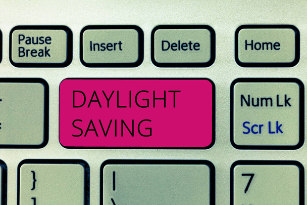 Word writing text Daylight Saving. Business concept for Storage technologies that can be used to protect data - Photo, Image