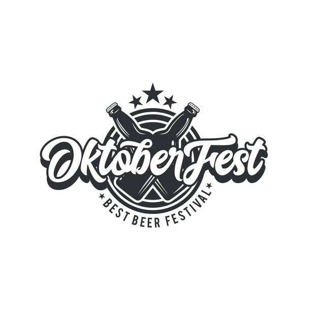 Concept de lettrage du festival Oktober, modèle de logo de bannière oktoberfest
 - Photo, image