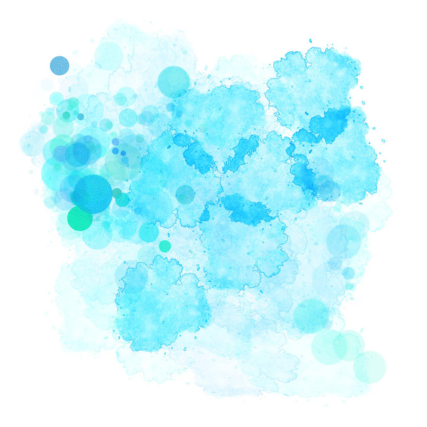 Illustration abstraite Taches de peinture aquarelle bleue
. - Photo, image